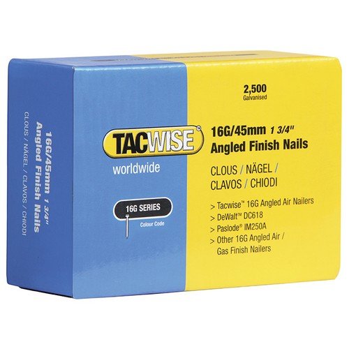 Tacwise 773 16 Gauge Angled Nails 63mm For DC618K Pack 2500